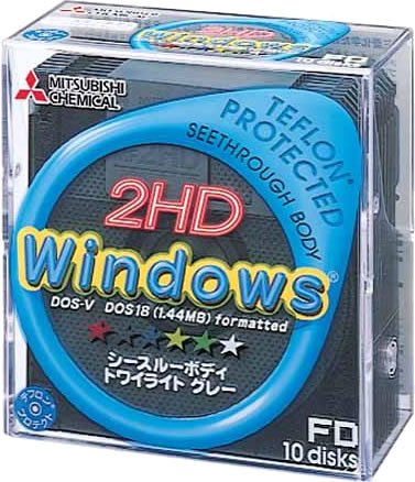 ｜三菱化学メディア 3.5インチFD 2HD DOS/Vフォーマット テフロントワイライトグレー10枚 Pケース入 2HDV10SH