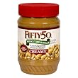 Fifty-50 Peanut Butter Creamy, Without Added Sugar, 18-Ounce Units (Pack of 6)