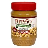 Fifty-50 Peanut Butter Creamy, Low Sodium, 18-Ounce Units (Pack of 6)
