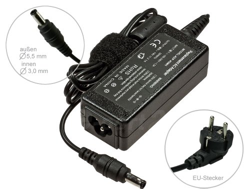40W Adaptateur chargeur secteur AC Adapter pour ordinateur portable Samsung Samsung N110 N120 N130 N140 N150 N210 N220 N310 N510 NB30 NC10 NC20. Avec câble d’alimentation standard européen. De e-port24®