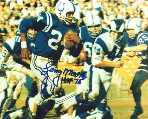 Lenny Moore Autographed Baltimore Colts 8x10 Photo ~ Hall of Famer