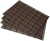 DII Stripe Rayon Made From Bamboo Chocolate/Black stripe Placemat, Set of 4