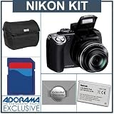 Nikon Coolpix P80 Digital Camera Kit, Black With 4GB SD Memory Card, Fabric Case, Spare EN-EL5 Type Lithium-ion Battery. 2 Year Extended Service Coverage