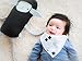 Baby Bandana Drool Bibs Organic 4 Pack for Boys and Girls with Snaps, Absorbent Soft Cotton for Teething Feeding Baby Shower Gift Scarf Bib (Black Grey Orange Stripe Unisex) From Lil Dandelion