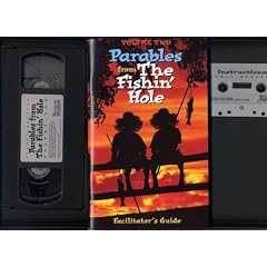 VOL 2 PARABLES FROM THE FISHIN' HOLE Bible Study SET in Vinyl Clamshell Case ANDY GRIFFITH Study notes by Mary Guenther (One VHS Tape, One Audio Cassette, and One Leader's Guide using 4 episodes of THE ANDY GRIFFITH SHOW to teach Biblical Principles: Episodes are: THE BIG HOUSE, THE DARLINGS ARE COMING; THE MOUNTAIN WEDDING; RAFE HOLLISTER SINGS (Mayberry), VOLUME TWO)