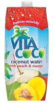 Vita Coco Coconut Water, Mango & Peach Puree, 17- Ounce Boxes (Pack of 12)