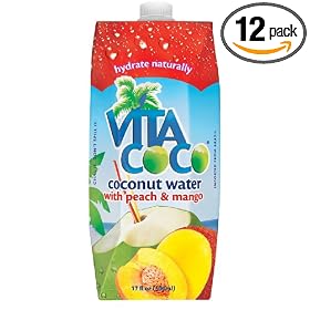 Vita Coco Coconut Water, Mango & Peach Puree, 17- Ounce Boxes (Pack of 12)