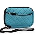 Teal Quilted Neoprene Sleeve Carrying Case with Front Zipper Pocket for Canon PowerShot D20 Digital Point & Shoot Camera + EnvyDeal Velcro Cable Tie