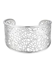 ELLE Sterling Silver Rounded Geometric Cuff Bracelet