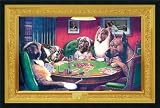 Dogs Playing Poker Framed Posterz by C.M. Coolidge,37.7 x 25.7 Framed