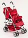 Kinderwagon Tandem Umbrella Stroller - Red