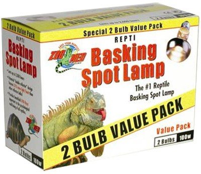 Reptile Basking Spot Lamp – 100 Watts, 2 Bulb Value Pack