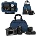 Vangoddy Mythra Blue Medium Entry Level Canon DSLR & SLR Camera Bag For: Canon EOS Rebel T3, T3i, 12.2 MP, 18 MP, Canon EOS Rebel T2i 18 MP CMOS APS-C, Canon EOS Rebel T1i 15.1 MP CMOS, Canon EOS 60D CMOS, Canon EOS 7D CMOS, Canon EOS 5D Mark II (Mark 2) Full Frame CMOS, Canon Rebel XS, Body Only, Or with Lens (Canon EF-S 18-55mm f/3.5-5.6 IS Lens, Canon EF 75-300mm f/4-5.6 III Telephoto Zoom Lens, Canon EF 85mm f1.2L II USM Lens, 18-55mm Standard Lens, EF-S 18-135mm IS UD Standard Zoom Lens)