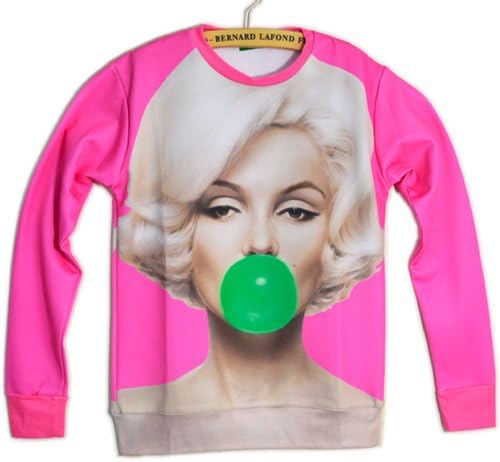 Unisex Sweater Bubble Marilyn Monroe Sweatshirt Hoodies 3D T Shirts (M)