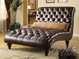 Acme 15035 Anondale Two-Tone Polyurethane Chaise Lounger with Pillow, Espresso Finish