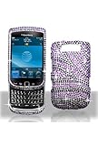 BlackBerry Torch 9800 Full Diamond Graphic Case - Purple/Black Zebra