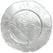 Clear Glass Ornate French Lily Design Charger Plate 13" D