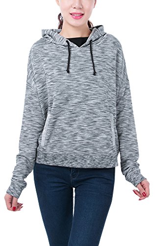 Mrignt Women's Casual Knit Open Back Pullover Hoodies