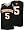 Tennessee Volunteers -No. 5- Black Replica Basketball Jersey - Medium