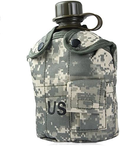 Camouflage US Military Cup with Molle Cover Aluminum Bowl for Outdoor Wild Survival(Digital Jungle Camouflage)