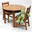 Child's Round Pecan Table Set with 2 Chairs