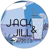 Baby Keepsake: Blue Refreshing Drink Design Summer Theme Circle Shaped Personalized T (Set of 60)