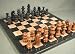 Black/Tan Marble Chess Set w/Black frame