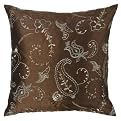 Embroidered Paisley Toss Pillow - Brown (20x20")