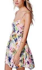 Floral Print Tropical Print Short  Dress