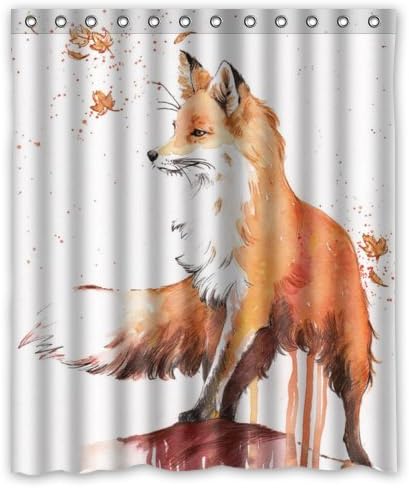 ZHANZZK Fox Autumn Maple Waterproof Bathroom Shower Curtain 60x72 Inches
