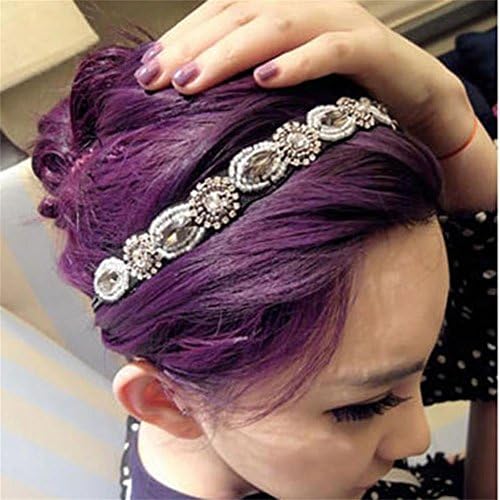 Ixiang Black Bling Rhinestone Crystal Band Elastic Hairband Headband Lady Women Girls