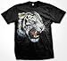 Growling White Tiger T-shirt, Awesome Realistic Oversized Tiger Design Mens Shirt