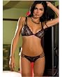 Rene Rofe Lace Bra & G-String Set Black Small-Medium