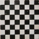 Stone Mosaic Tile Backsplash Polished Cream White & Black Galxy Mosaic Tile CHA-052