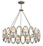 Corbett Lighting 134-410 Embrace 10 Light Large Foyer Chandelier in Satin Silver Leaf with White Pearl Glass glass