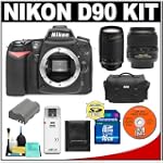Nikon D90 Digital SLR Camera (Brand New) with 18-55mm AF-S DX + Nikon 70-300mm AF Zoom-Nikkor Lens + 16GB Card + EN-EL3e Battery + Case + Cameta Bonus Accessory Kit (18-55mm Lens Refurbished by Nikon U.S.A.)