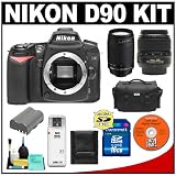 Nikon D90 Digital SLR Camera (Brand New) with 18-55mm AF-S DX + Nikon 70-300mm AF Zoom-Nikkor Lens + 16GB Card + EN-EL3e Battery + Case + Cameta Bonus Accessory Kit (18-55mm Lens Refurbished by Nikon U.S.A.)