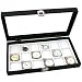 Glass Top Display Case Box 18 Slot White Tray Insert New