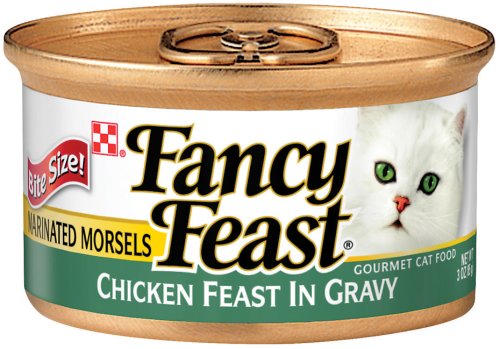 Fancy Feast Gourmet Cat Food Marinated Morsels Chicken Feast in Gravy, 3-Ounce Cans (Pack of 48)