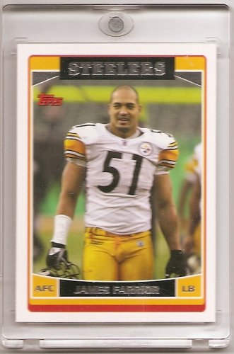 2006 Topps Limited Edition Pittsburgh Steelers James Farrior Football Card - Mint Condition - In Protective Acrylic Display Case!!