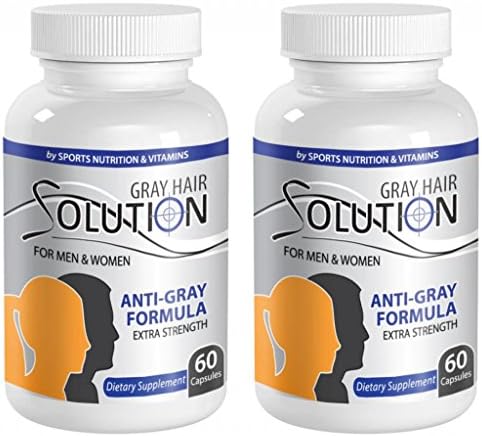 Gray Hair Solution Extra Strength Anti-Gray Formula for Man &amp; Women (2 Bottles)