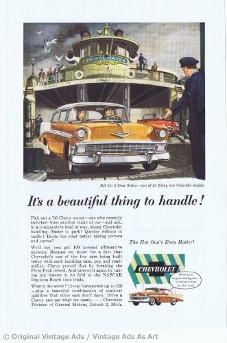 1956 Chevrolet Bel Air 2-Door Sedan Orange Vintage Ad