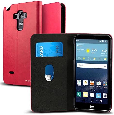 LG G Vista 2 Case, VALKYRIE G Vista 2 Flip Slim Wallet Case For LG G Vista 2 with Card Slot Flip Cover and Stand Feature - Pink (Fits G Vista 2nd Gen Only!)