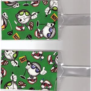 Luggage Tags Made with Golf Ball Dude Fabric Luggage Tags Made with Golf Ball Dude Fabric