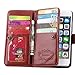Joopapa iPhone 6 Plus Case, Luxury Fashion Pu Leather Magnet Wallet Credit Card Holder Flip Case Cover with Built-in 9 Card Slots for iPhone 6 Plus 5.5