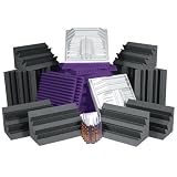 Auralex PROPLUSCHA/PUR 36- 2'x2'x2 Wedge Panels-Purple; 12- LENRD Bass Traps-Charcoal; 8- T'Fusor diffusor and adhesive