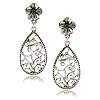 1928 Jewelry Silver Scrolls Floral Teardrop Earrings