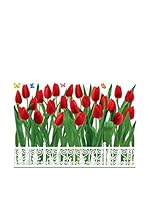 Ambiance Live Vinilo Decorativo Tulips fence Multicolor
