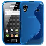 Blue S Curve Hydro XYLO-GEL Skin / Case / Cover for the Samsung Galaxy Ace S5830 Mobile Phone. Electronics