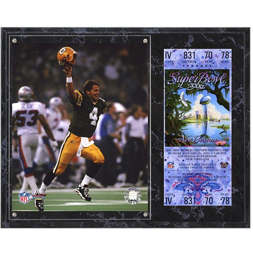 Mounted Memories Green Bay Packers Super Bowl XXXI Brett Favre Plaque with Replica Ticket